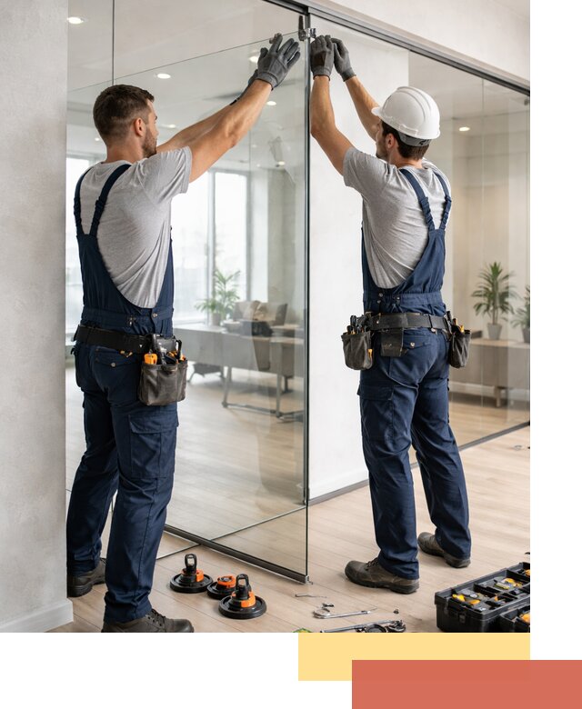 Безрамные стеклянные перегородки под ключ в Верхней Пышме