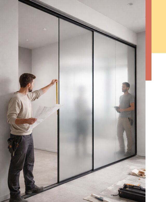 Матовые стеклянные перегородки в Верхней Пышме от 8721 руб. — монтаж и установка | ОТДЕЛОЧНИК-Врх