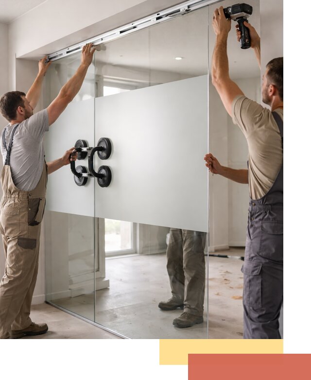 Матовые стеклянные перегородки под ключ в Верхней Пышме