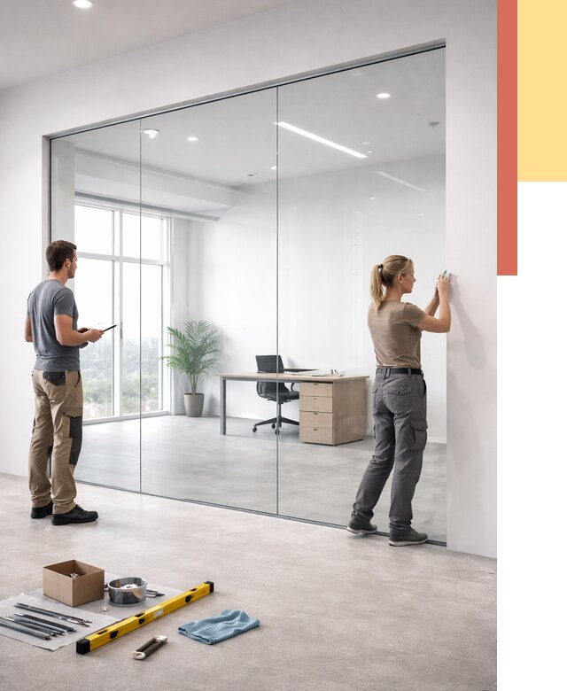 Перегородки из закаленного стекла в Верхней Пышме от 9747 руб. под ключ | ОТДЕЛОЧНИК-Врх