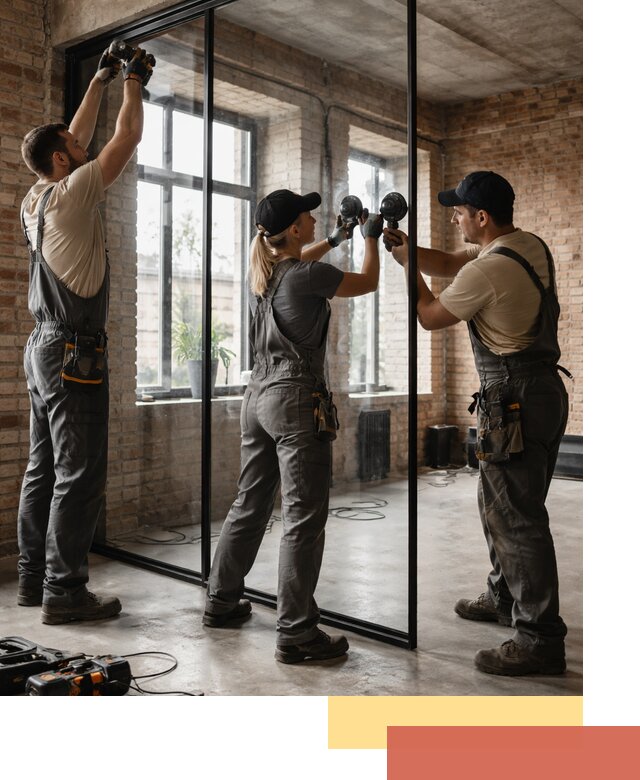 Стеклянные перегородки лофт — изготовление и монтаж в Верхней Пышме