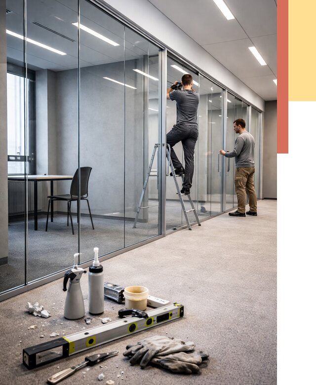 Стеклянные офисные перегородки в Верхней Пышме от 8721 руб. — монтаж и установка | ОТДЕЛОЧНИК-Врх