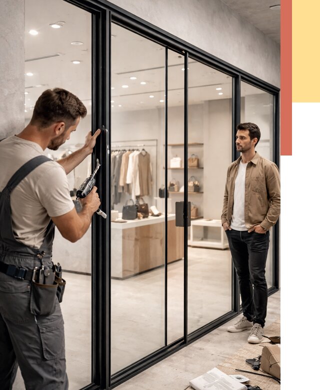 Стеклянные перегородки для магазинов в Верхней Пышме от 8413 руб. под ключ | ОТДЕЛОЧНИК-Врх