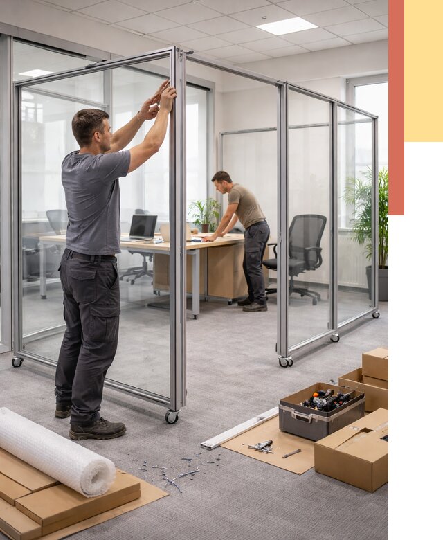 Мобильные офисные перегородки в Верхней Пышме от 12825 руб. — установка под ключ | ОТДЕЛОЧНИК-Врх