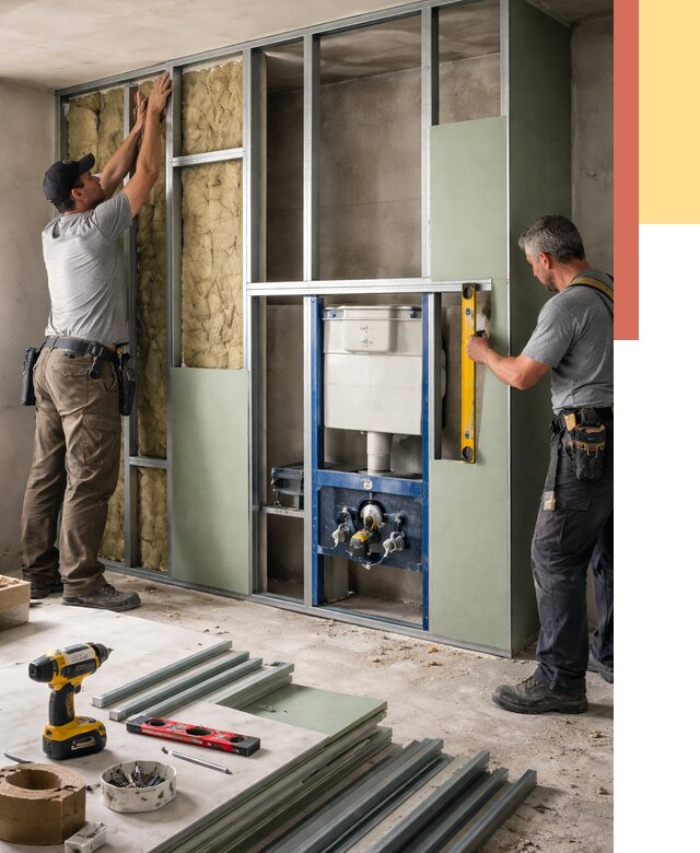 Установка сантехнических перегородок в Верхней Пышме от 8721 руб. | ОТДЕЛОЧНИК-Врх