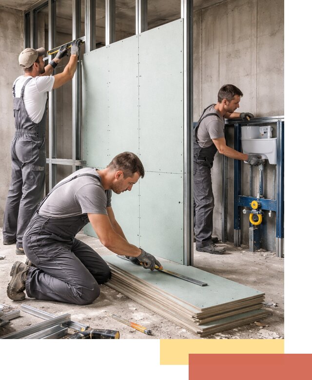 Монтаж и ремонт сантехнических перегородок в Верхней Пышме