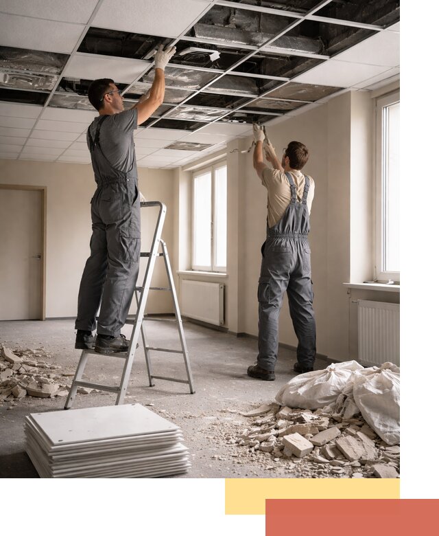 Демонтаж потолков Армстронг профессионально в Верхней Пышме