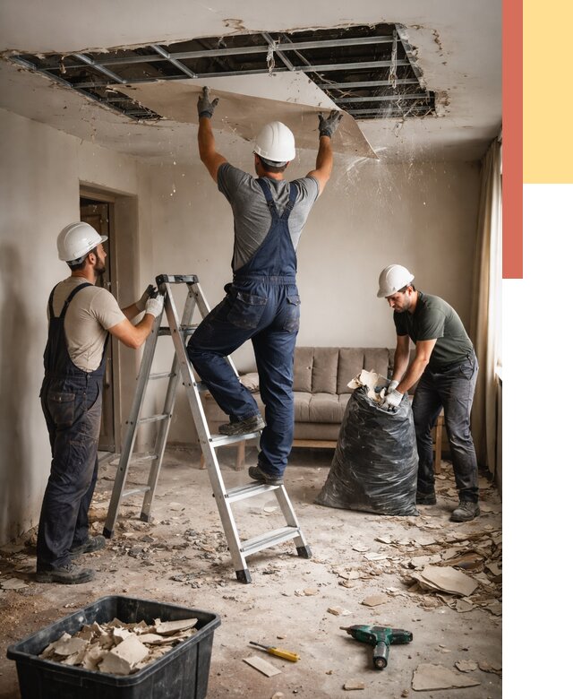 Демонтаж гипсокартонного потолка в Верхней Пышме от 431 руб. за м2 — ОТДЕЛОЧНИК-Врх