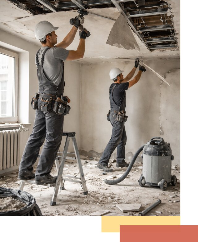 Демонтаж гипсокартонного потолка в Верхней Пышме быстро и аккуратно