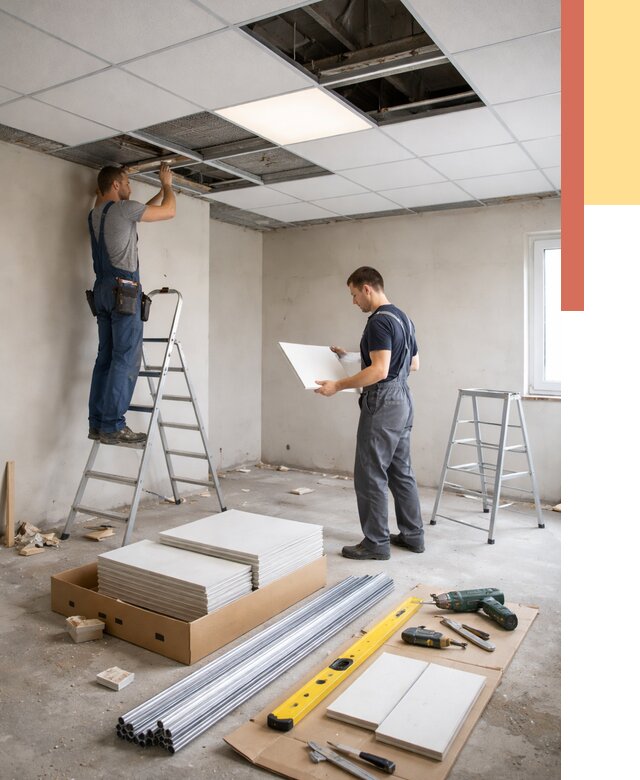 Монтаж потолка армстронг в Верхней Пышме от 4617 руб/м2 — быстрая установка под ключ | ОТДЕЛОЧНИК-Врх