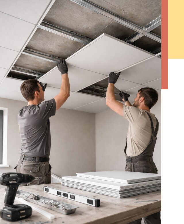 Монтаж кассетного потолка в Верхней Пышме от 4617 руб/м2 — установка и сборка | ОТДЕЛОЧНИК-Врх