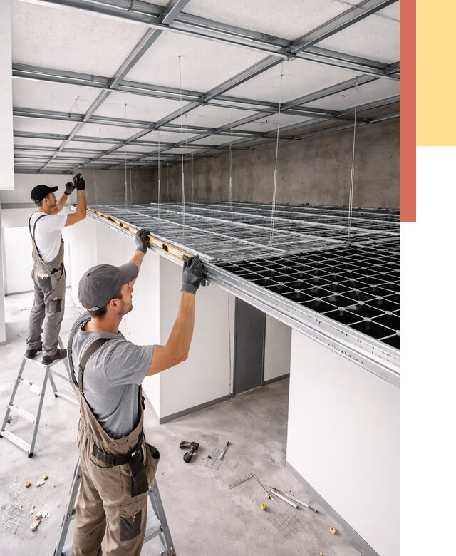 Монтаж потолка грильято в Верхней Пышме от 462 руб./м² — быстрая сборка под ключ | ОТДЕЛОЧНИК-Врх