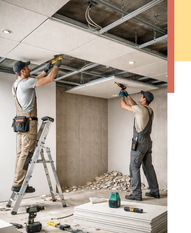 Монтаж акустического потолка в Верхней Пышме от 6669 руб/м2 — быстро и недорого | ОТДЕЛОЧНИК-Врх