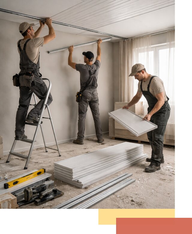 Монтаж потолка из ПВХ панелей в Верхней Пышме оперативно и качественно