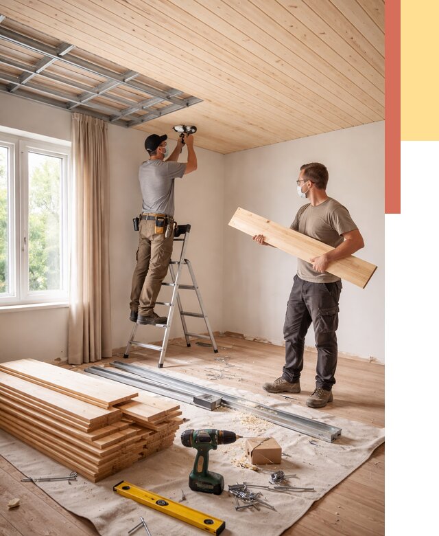 Монтаж потолка из вагонки в Верхней Пышме от 6669 руб. | Быстро и недорого — ОТДЕЛОЧНИК-Врх