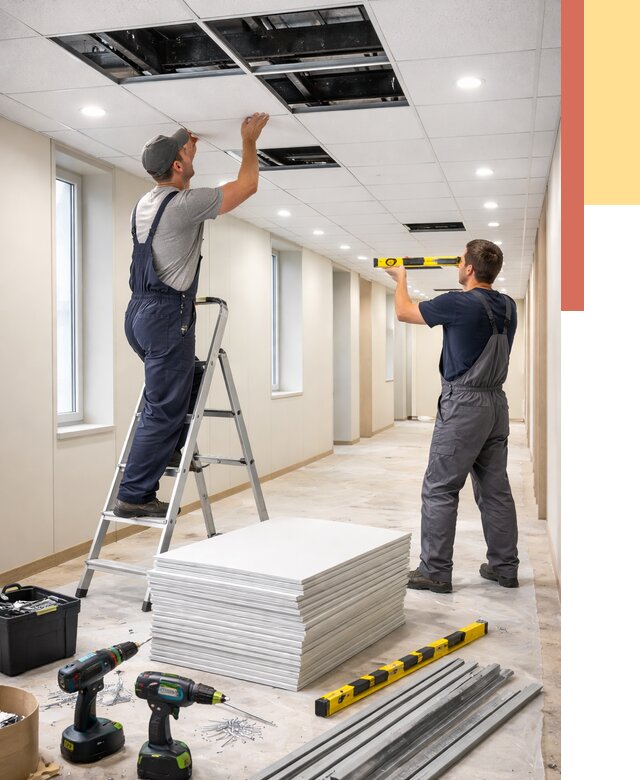 Ремонт потолка Армстронг в Верхней Пышме от 4617 руб. — быстро и недорого | ОТДЕЛОЧНИК-Врх