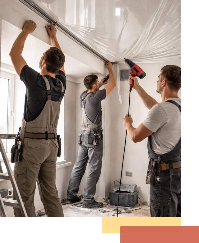 Монтаж глянцевого натяжного потолка в Верхней Пышме быстро и качественно