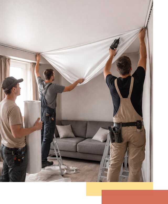 Монтаж сатинового натяжного потолка в Верхней Пышме качественно и быстро