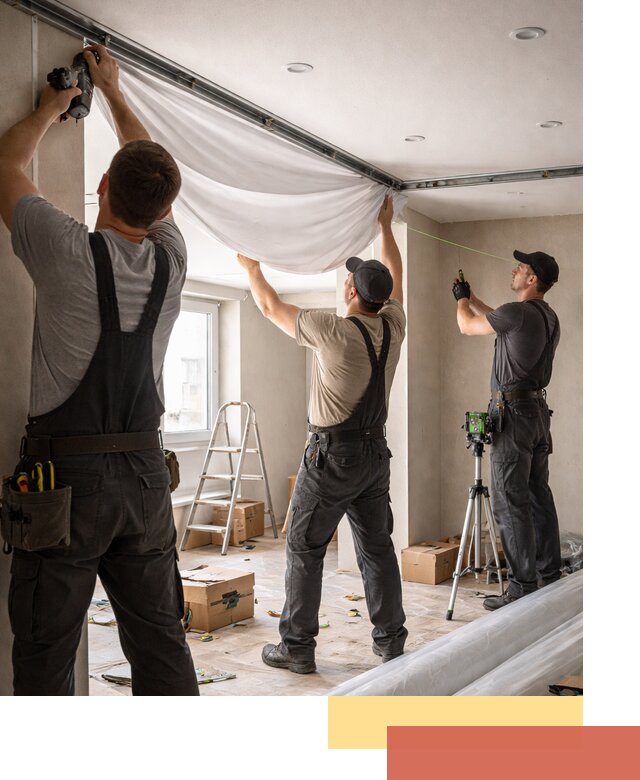 Монтаж парящего натяжного потолка под ключ в Верхней Пышме