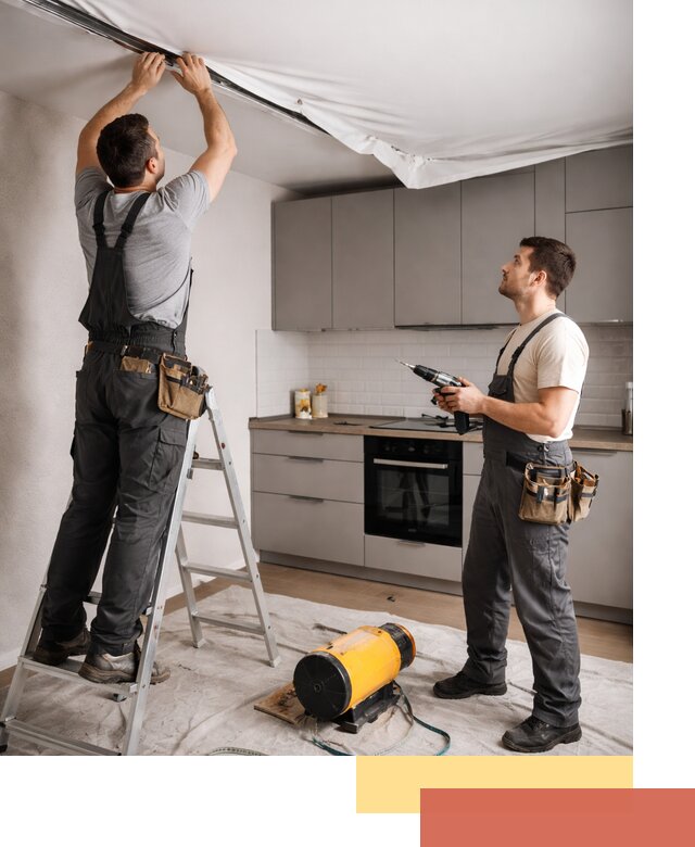 Монтаж натяжного потолка на кухне в Верхней Пышме