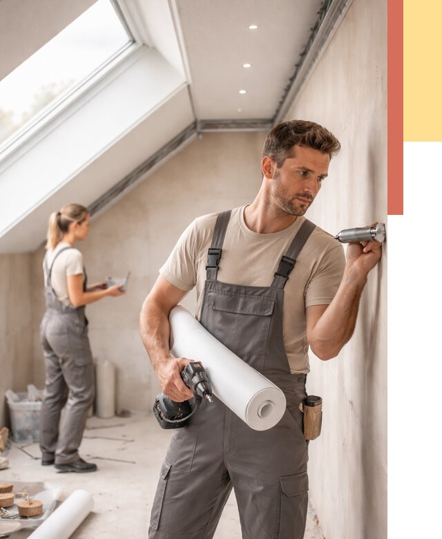 Монтаж натяжного потолка на мансарде в Верхней Пышме от 3591 руб. | ОТДЕЛОЧНИК-Врх