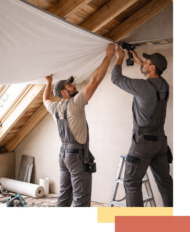 Монтаж натяжного потолка в мансарде в Верхней Пышме