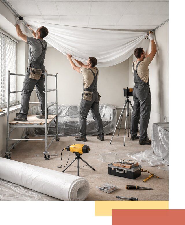 Монтаж натяжного потолка в офисе в Верхней Пышме