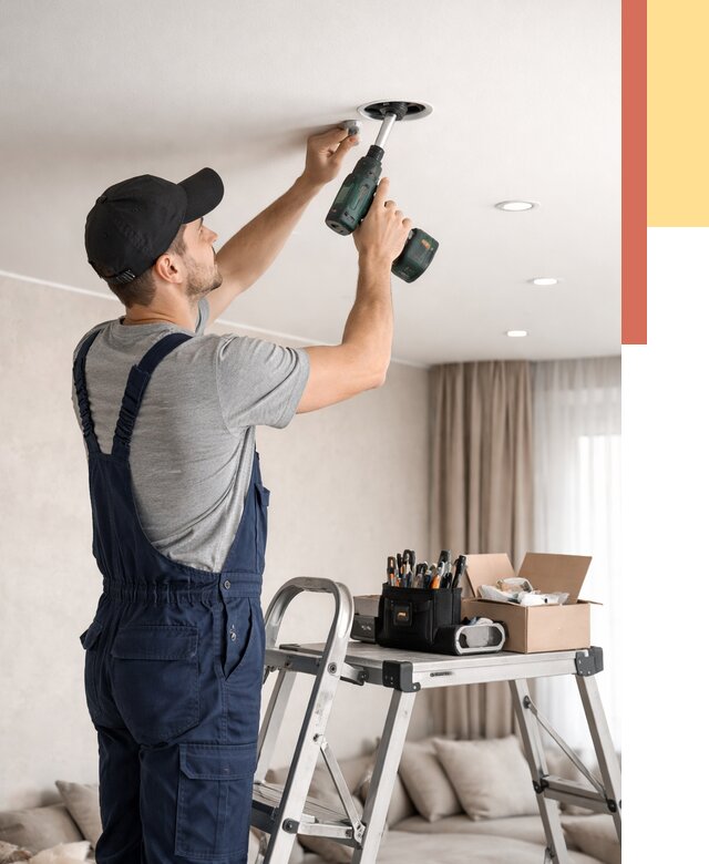 Установка и монтаж точечных светильников в натяжной потолок в Верхней Пышме от 1847 руб. | ОТДЕЛОЧНИК-Врх