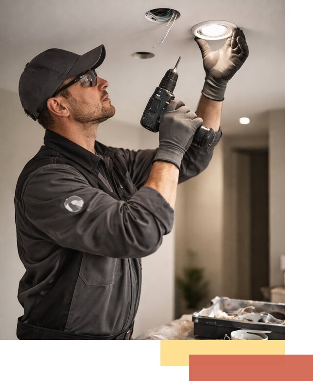 Установка точечных светильников в натяжной потолок в Верхней Пышме