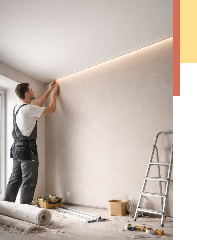 Теневые натяжные потолки в Верхней Пышме от 8413 руб. под ключ | ОТДЕЛОЧНИК-Врх