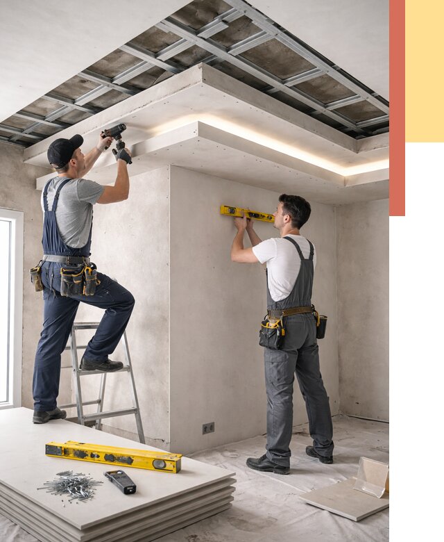 Двухуровневый потолок из гипсокартона в Верхней Пышме от 1488 руб. под ключ | ОТДЕЛОЧНИК-Врх