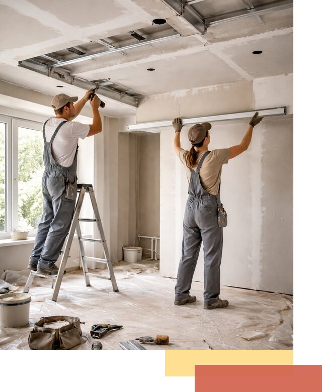 Монтаж многоуровневого потолка из гипсокартона в Верхней Пышме