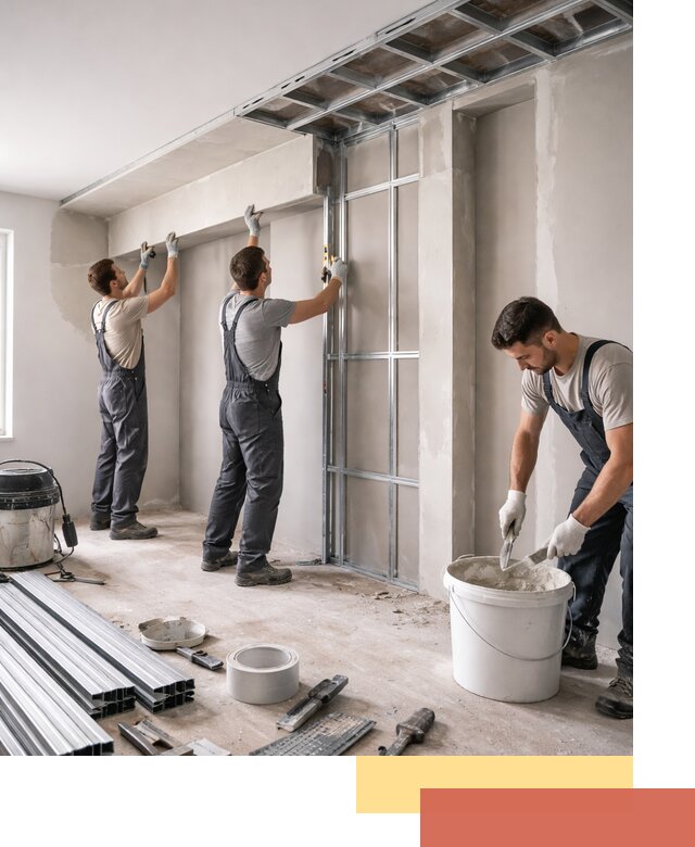 Монтаж потолка из гипсокартона с нишей в Верхней Пышме