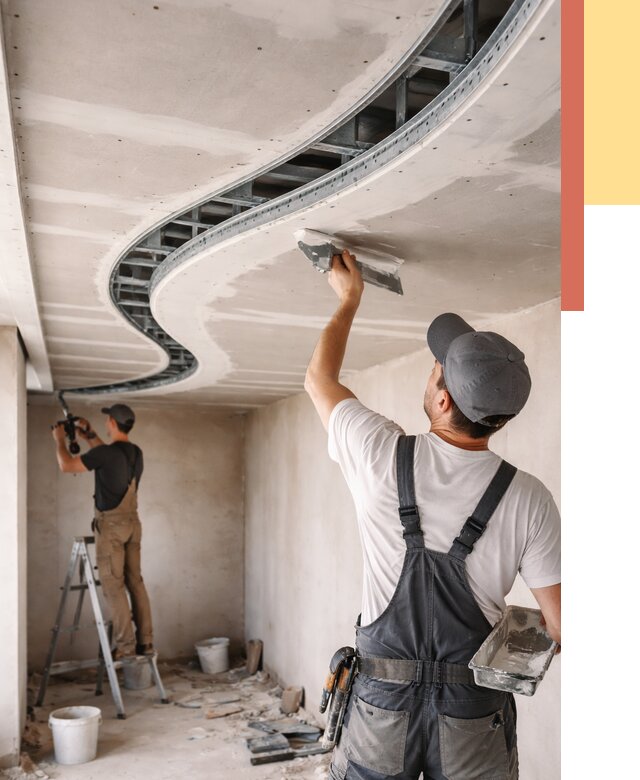 Криволинейный потолок из гипсокартона в Верхней Пышме от 2155 руб./м2 | ОТДЕЛОЧНИК-Врх