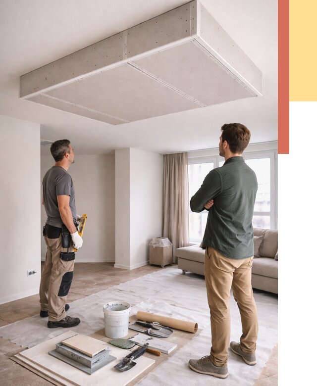 Короб на потолке из гипсокартона в Верхней Пышме от 2257 руб. — монтаж и услуги под ключ | ОТДЕЛОЧНИК-Врх