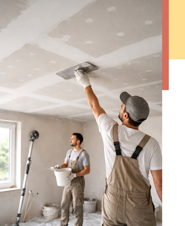 Шпаклевка потолка из гипсокартона в Верхней Пышме от 3283 руб./м2 — услуги под ключ | ОТДЕЛОЧНИК-Врх