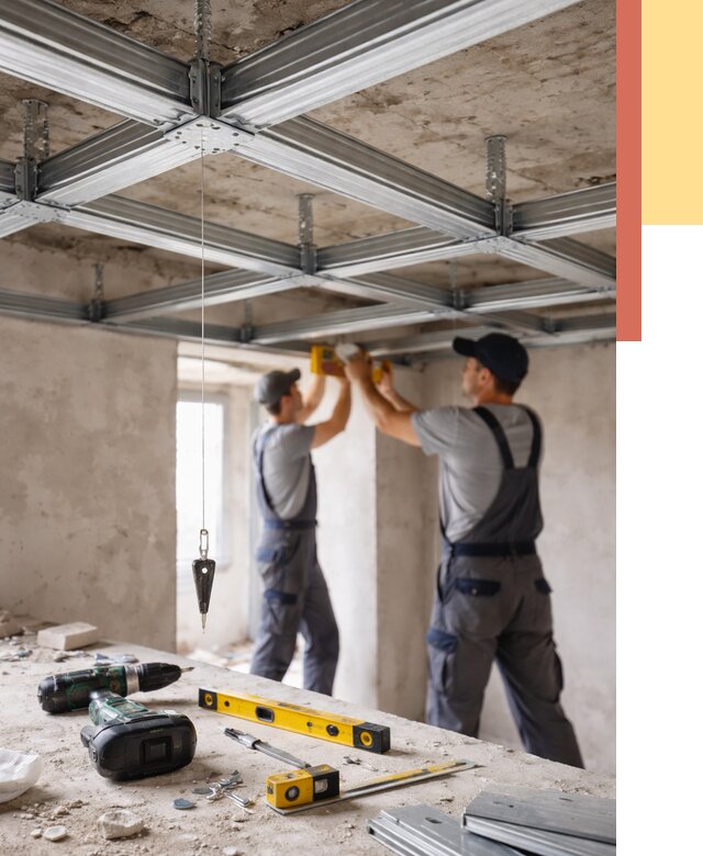 Монтаж каркаса потолка из профиля в Верхней Пышме от 4617 руб. — услуги ОТДЕЛОЧНИК-Врх