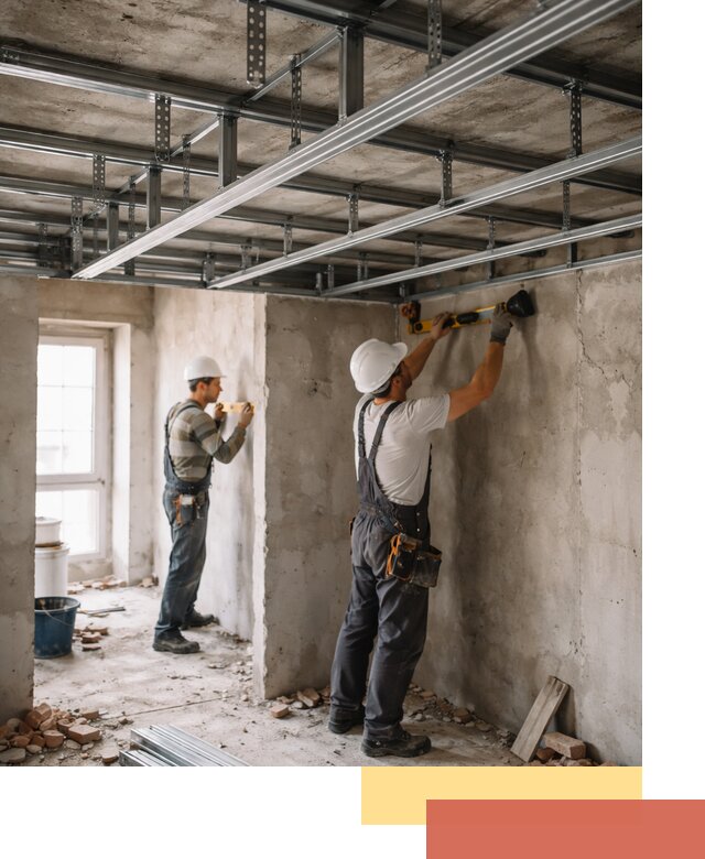 Монтаж каркаса потолка из профильного профиля в Верхней Пышме