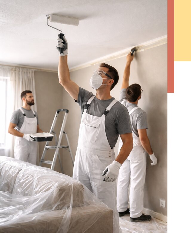 Покраска потолка водоэмельсионной краской в Верхней Пышме от 2257 руб/м² — услуги под ключ | ОТДЕЛОЧНИК-Врх