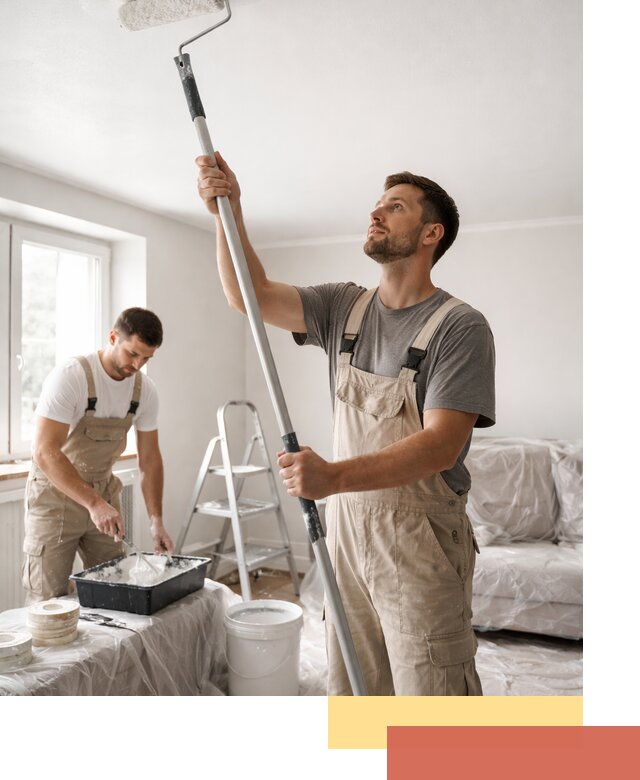 Покраска потолка водоэмульсионной краской в Верхней Пышме