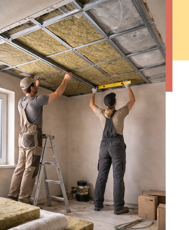 Шумоизоляция потолка в Верхней Пышме от 1283 руб. под ключ — услуги ОТДЕЛОЧНИК-Врх