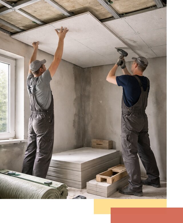 Шумоизоляция потолка панелями ЗИПС в Верхней Пышме